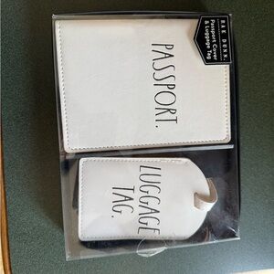 Rae Dunn White Passport Cover and Luggage Tag Set